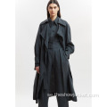 Custom Elegance Women Loose Single Breasted Trench Coat